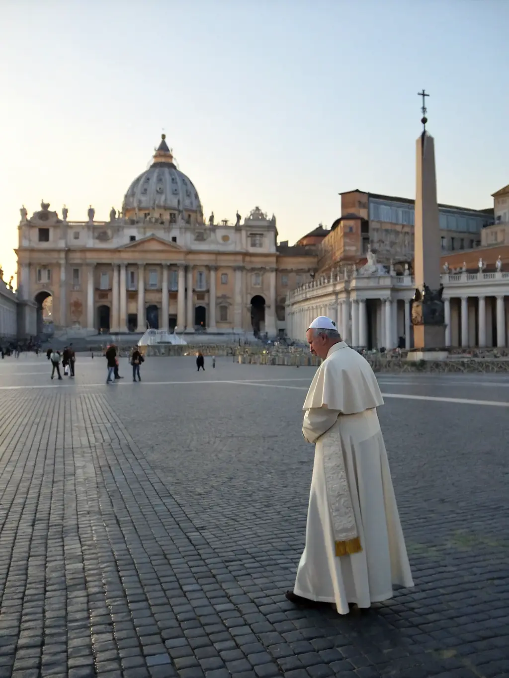 A photo of Pope Francis addressing a crowd of young people at a youth rally in Douala, showcasing his engaging and approachable demeanor as he connects with the youth of Cameroon.